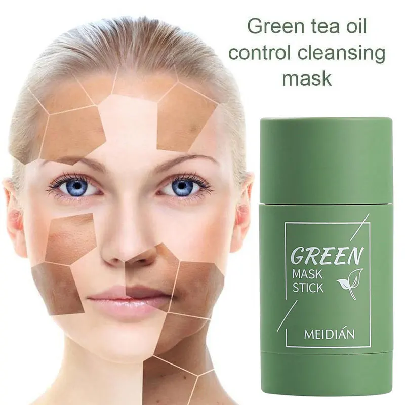 2 Slogi Olje-nadzor Čiščenje Maske Trdna Masko Palico Vlažilne Zeleni Čaj, Maske za Nego Kože Polepšajo Odstranite Pore Čiste 2023