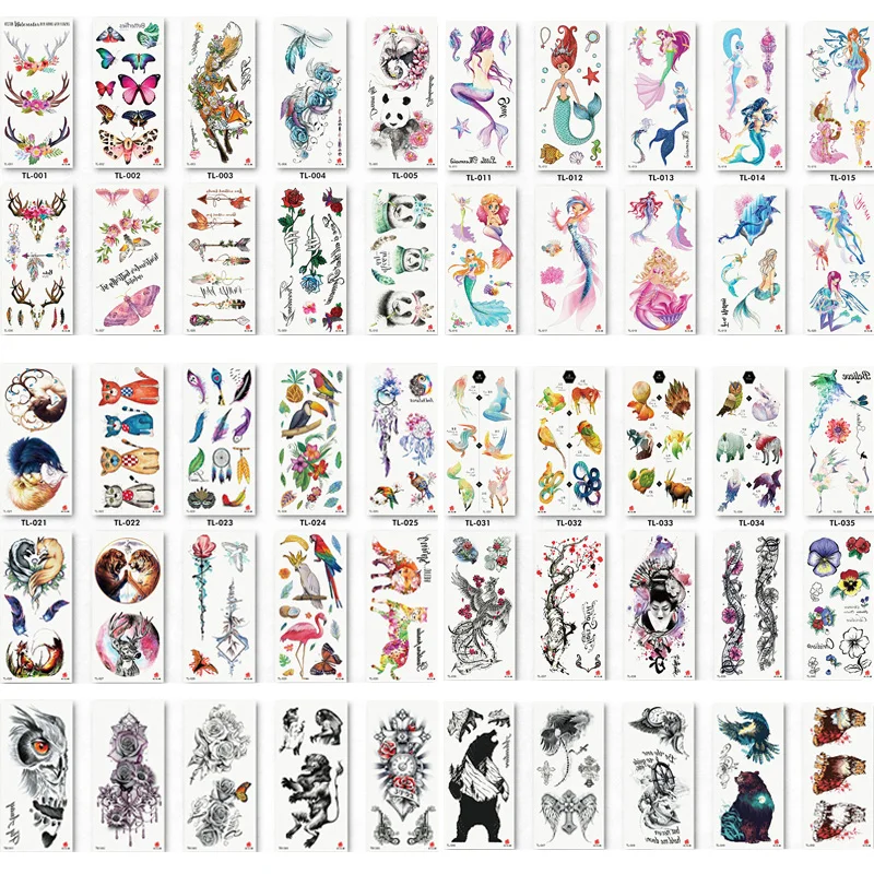 50 Listov Dolgotrajno Cvet Začasne Tetovaže Za Ženske Roko Vratu,Temp Realne Kača Tattoo Nalepke Kača Peony Cvetlični Otroci Slike 0 