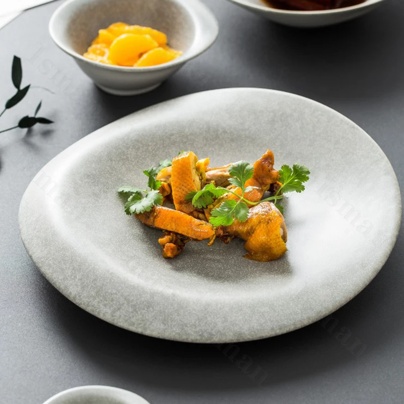 Japonski Večerja Ploščo Ustvarjalne Posebne oblike Nepravilnih Keramične Plošče Testenine Solata Hladne Jedi Večerja Jed Doma Hotel Namizna Slike 0 