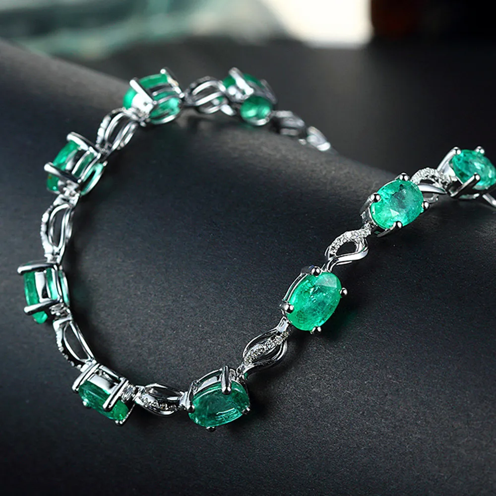 Smaragdno dragih kamnov, zeleno kristalno verige zapestnice za ženske, bela, zlata, srebrna barva diamantov jade nakit, dragulji, bague darila stranka