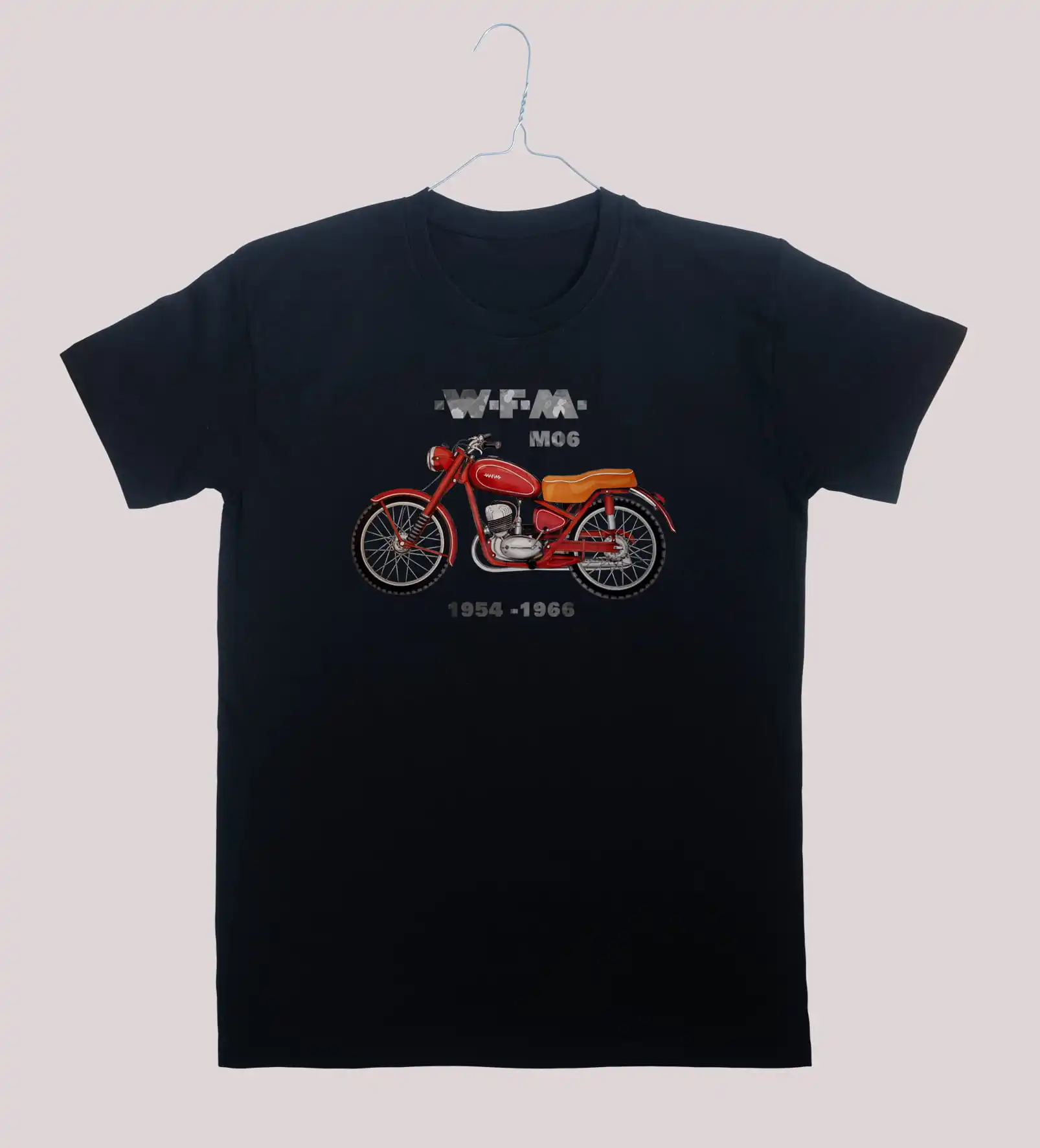 WFM M06 Klasičen lak Motocikel Natisnjeni T-Shirt. Poletje Bombaža, Kratek Rokav, O-Neck Majica Mens Novo S-3XL Slike 0 
