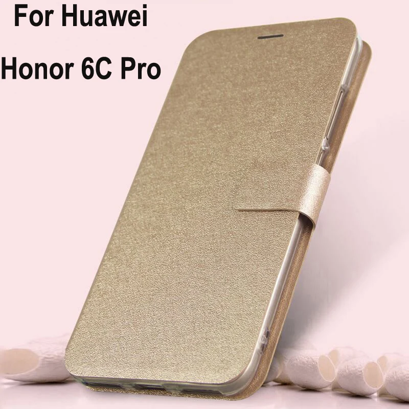 Za Huawei Honor 6C Pro Primeru PU usnje Sillcon primeru flip Magnetno zapiranje Pokrova, 5.2